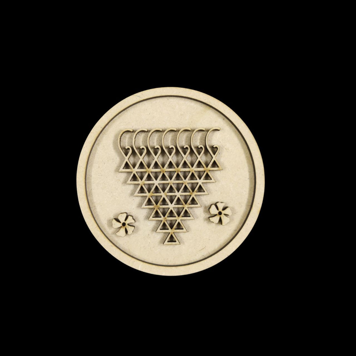 Saraswati Yantra Base - Round (MDF Festive)3