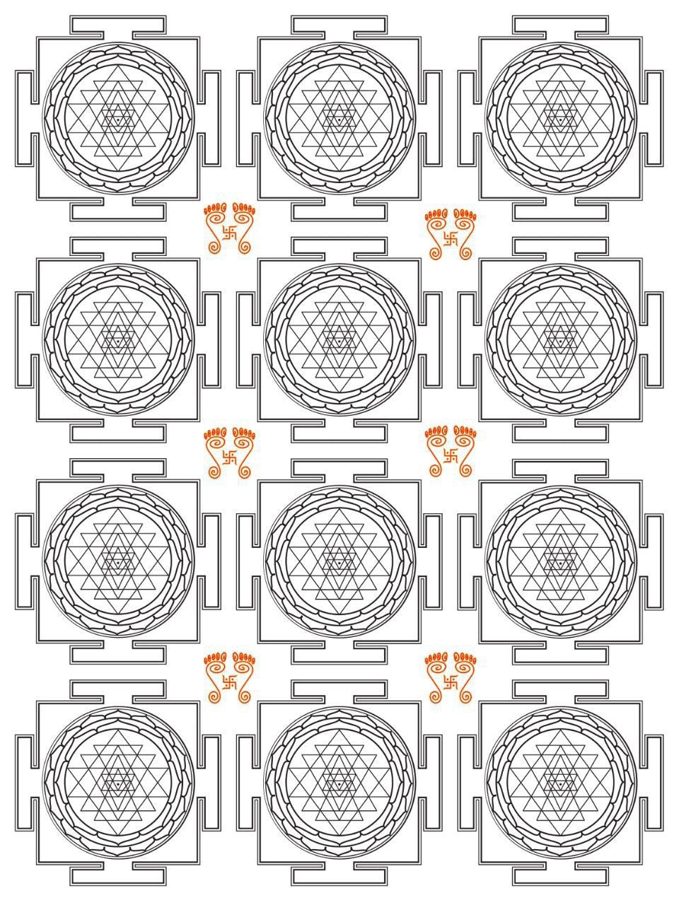 Shri Yantra - Mystical (Instant Transfer Sheet)