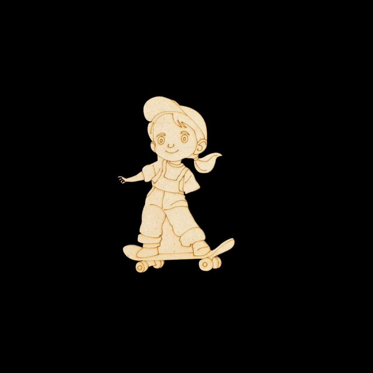 Skateboard Girl (MDF - Premarked Painting base)