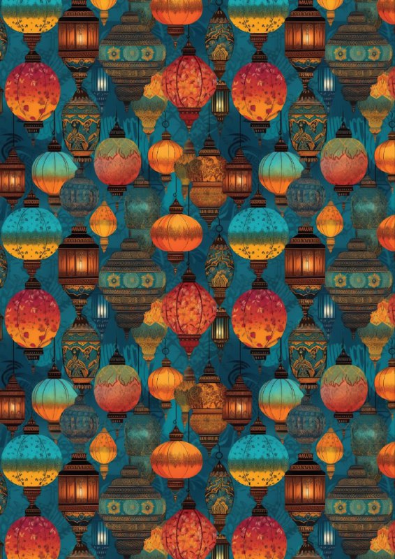 Sky lanterns - Vivid (Decoupage Paper)