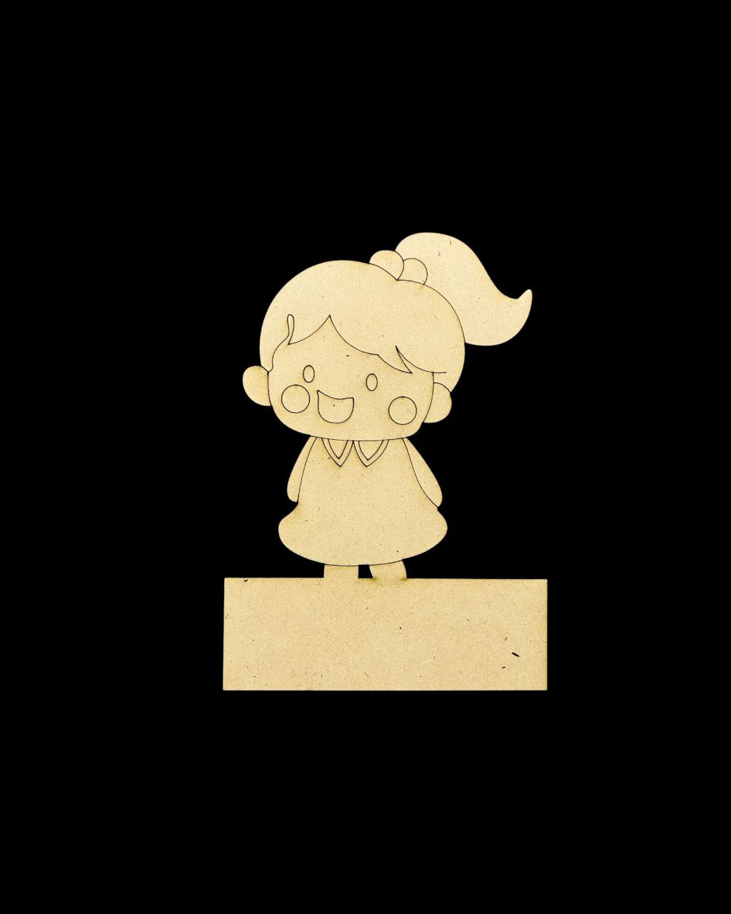 Smiling Lil Girl (Mini Name Board MDF) Personalised