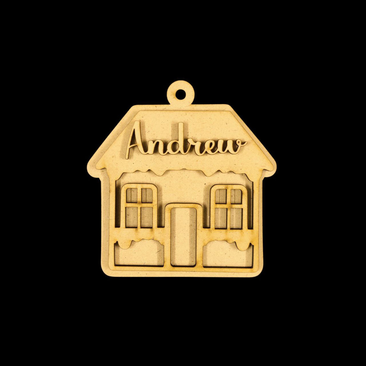 Snow House - Personalised Christmas Name Ornament - MDF