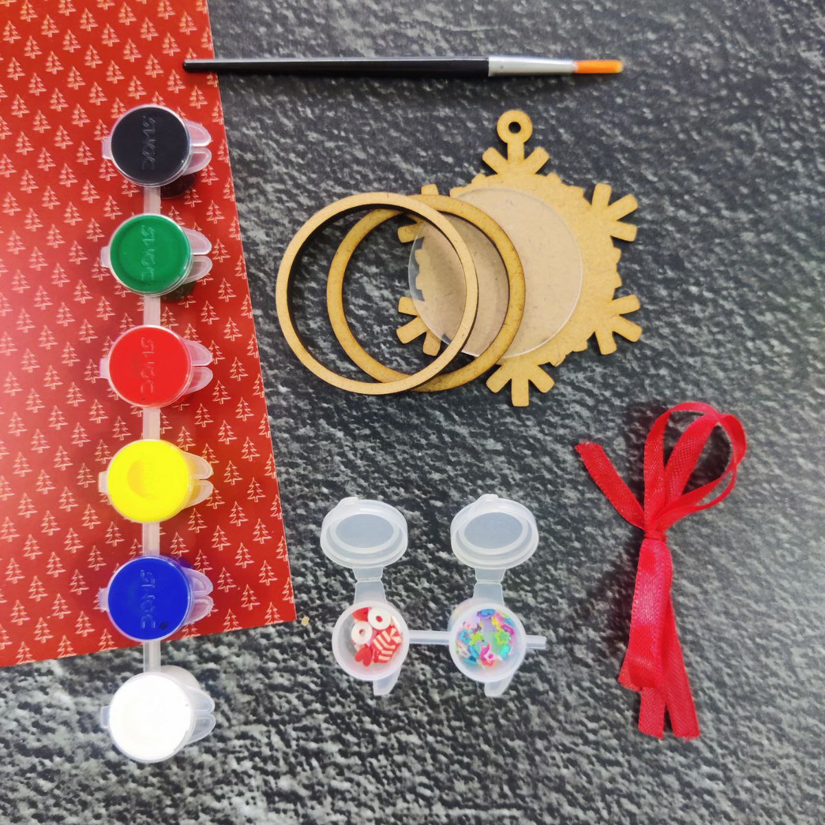 Snowflake - Shaker Ornaments DIY Kit (MDF) Christmas