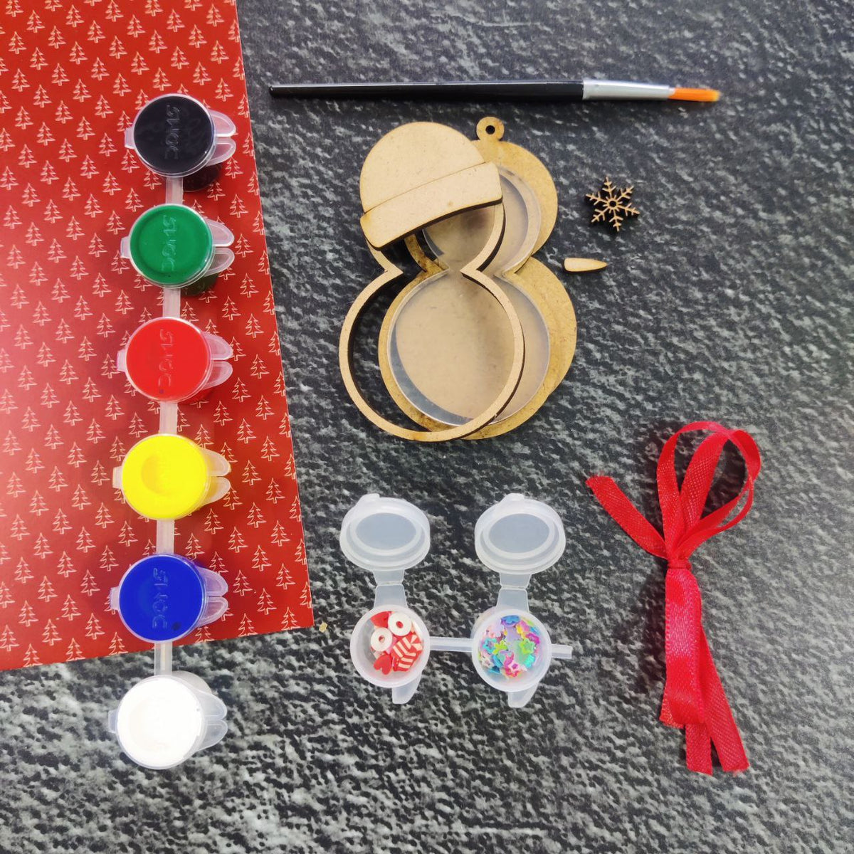 Snowman - Shaker Ornaments DIY Kit (MDF) Christmas