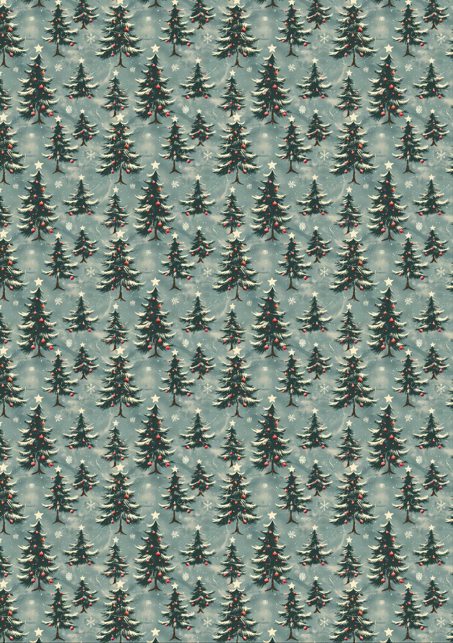 Snowy Christmas Tree - Seamless (Decoupage Paper)