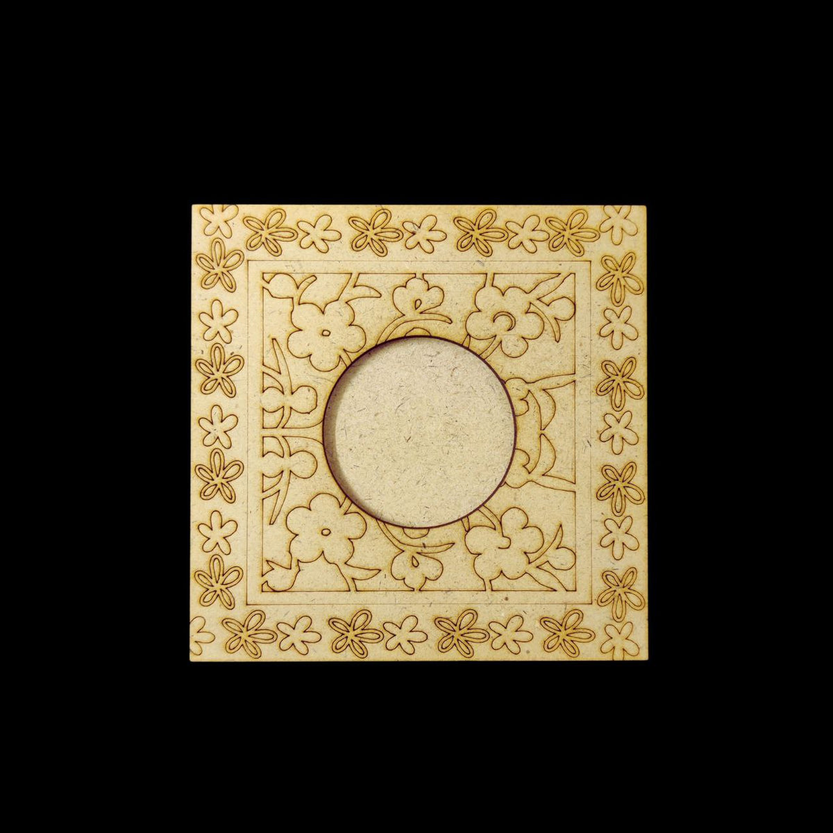 Square Floral (MDF Premarked Tealight Holder) festive