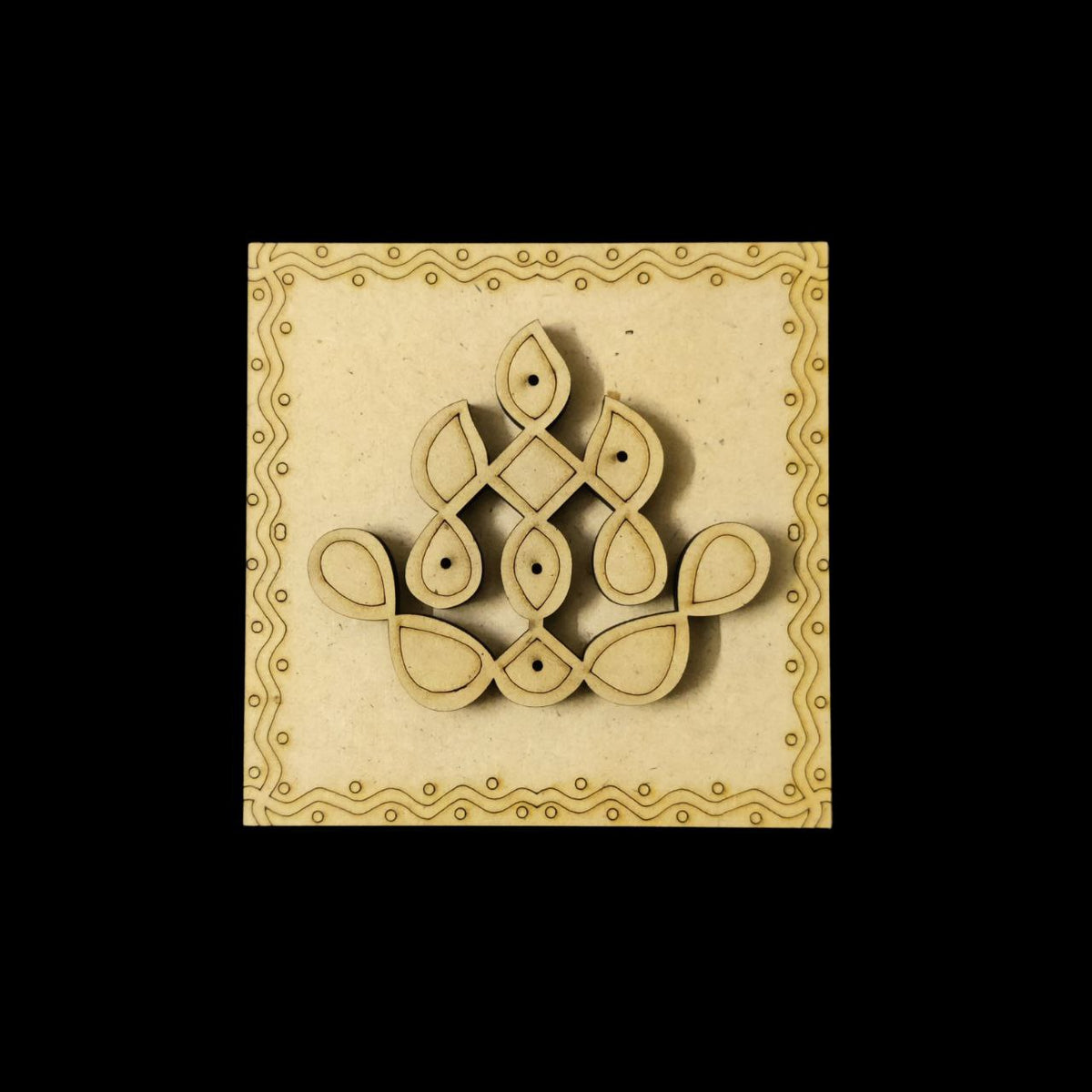Square Kolam Agarbatti Stand 2 (MDF Lasercut)Diwali Festive Collection