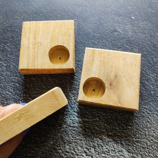 Square Mango wood Tealight Holder