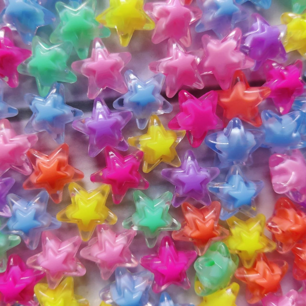 Star - Colourful Plastic Beads
