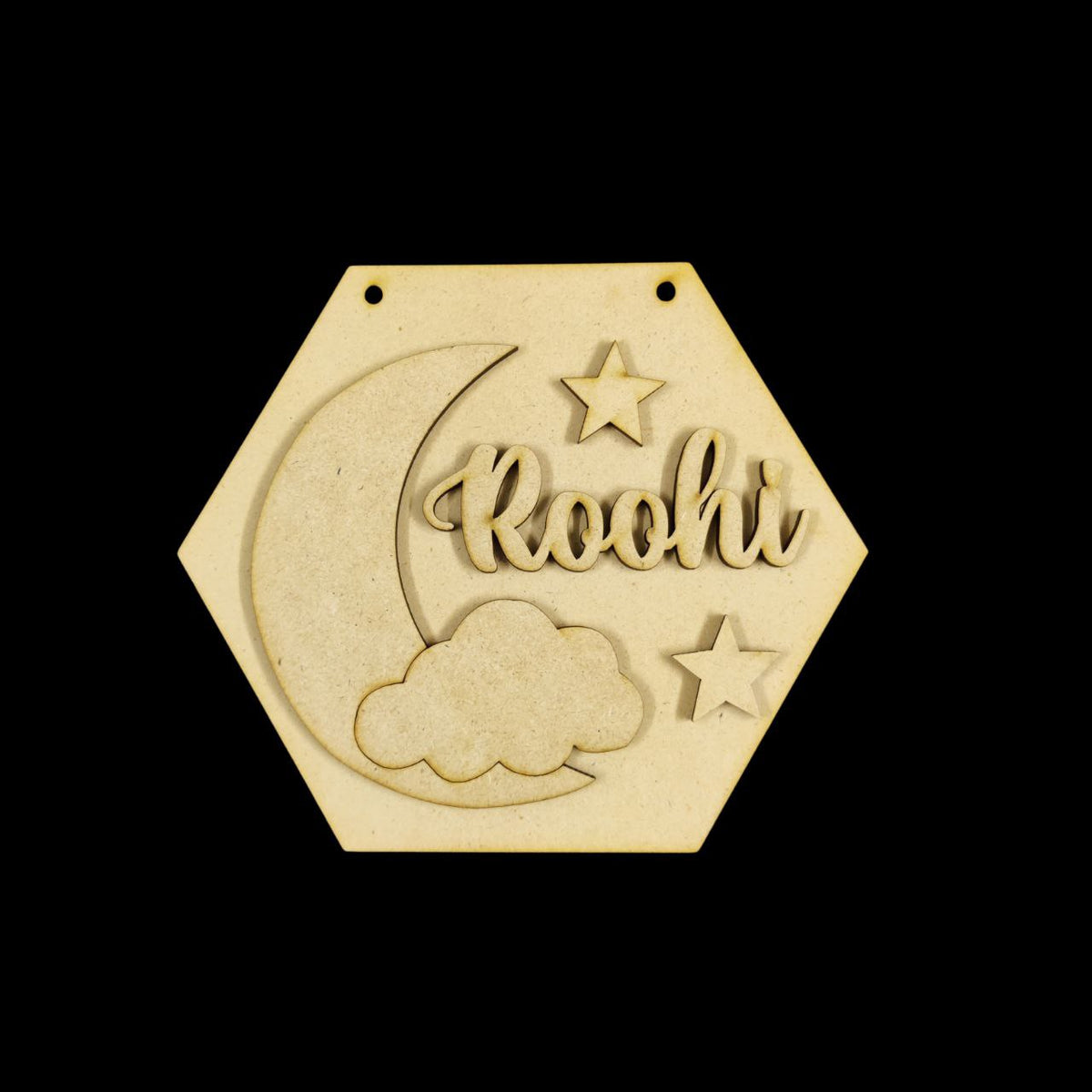 Starry Sky - Girl ( MDF Kids Mini Name Plates ) Personalised
