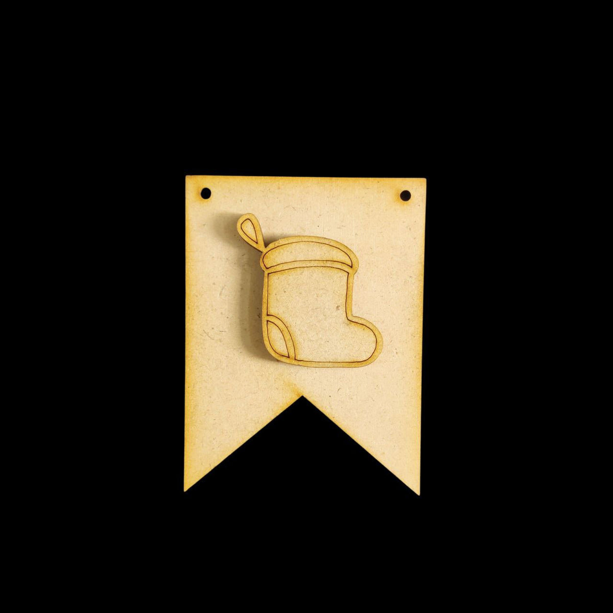 Stocking Christmas bunting (MDF)
