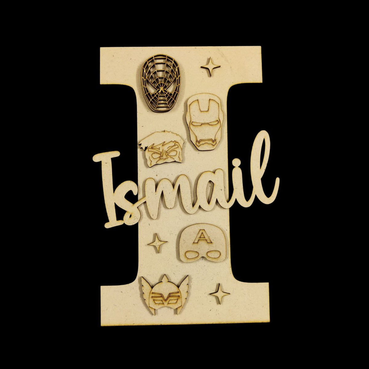 SuperHero Boy - Personalised ( MDF Embellishment Monogram )