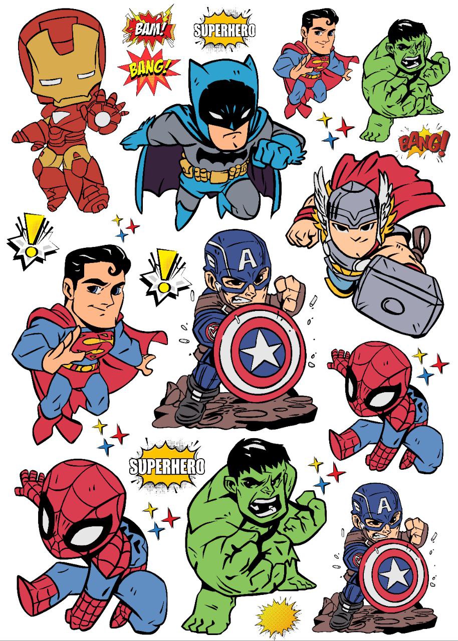 Superhero Mashup (Instant Transfer Sheet)