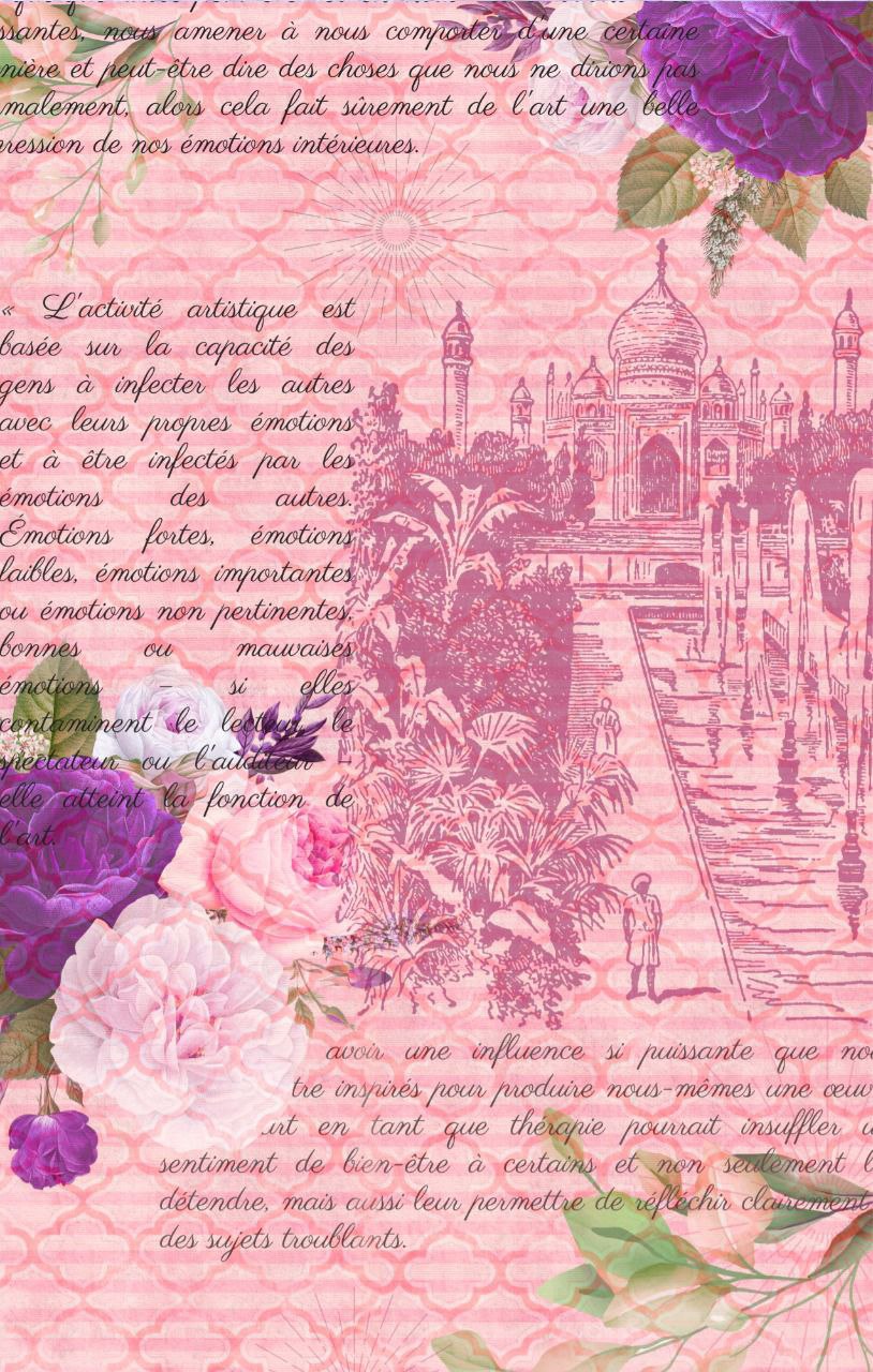 Taj Mahal Pink script ( Decoupage papers )