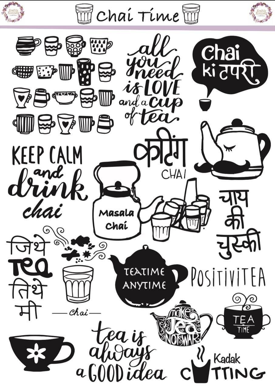 Tea Time ( Instant Transfer sheet )