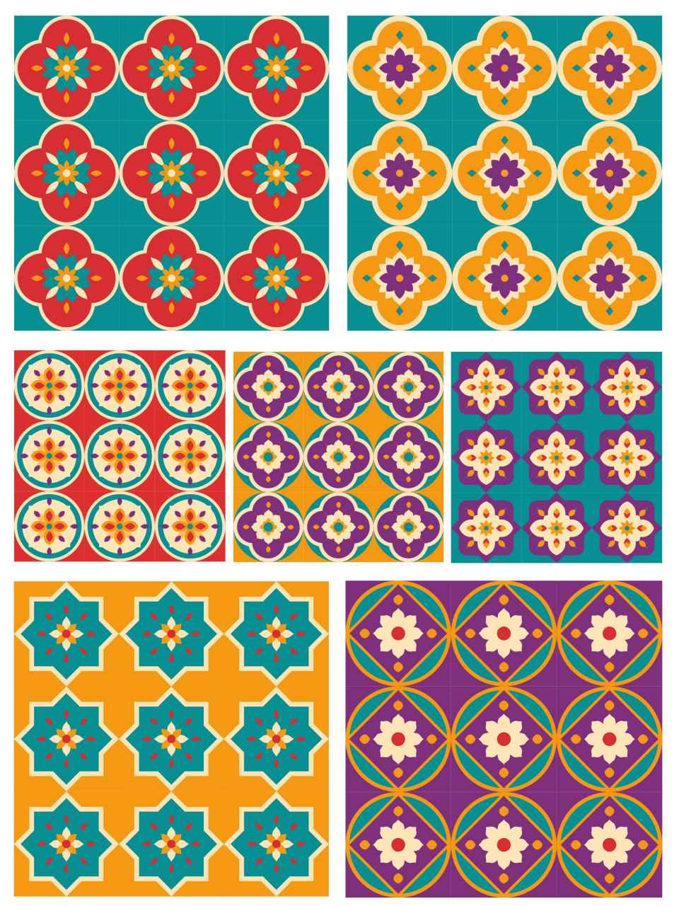 Tiles - Moroccan Patterns - Instant Transfer Sheet