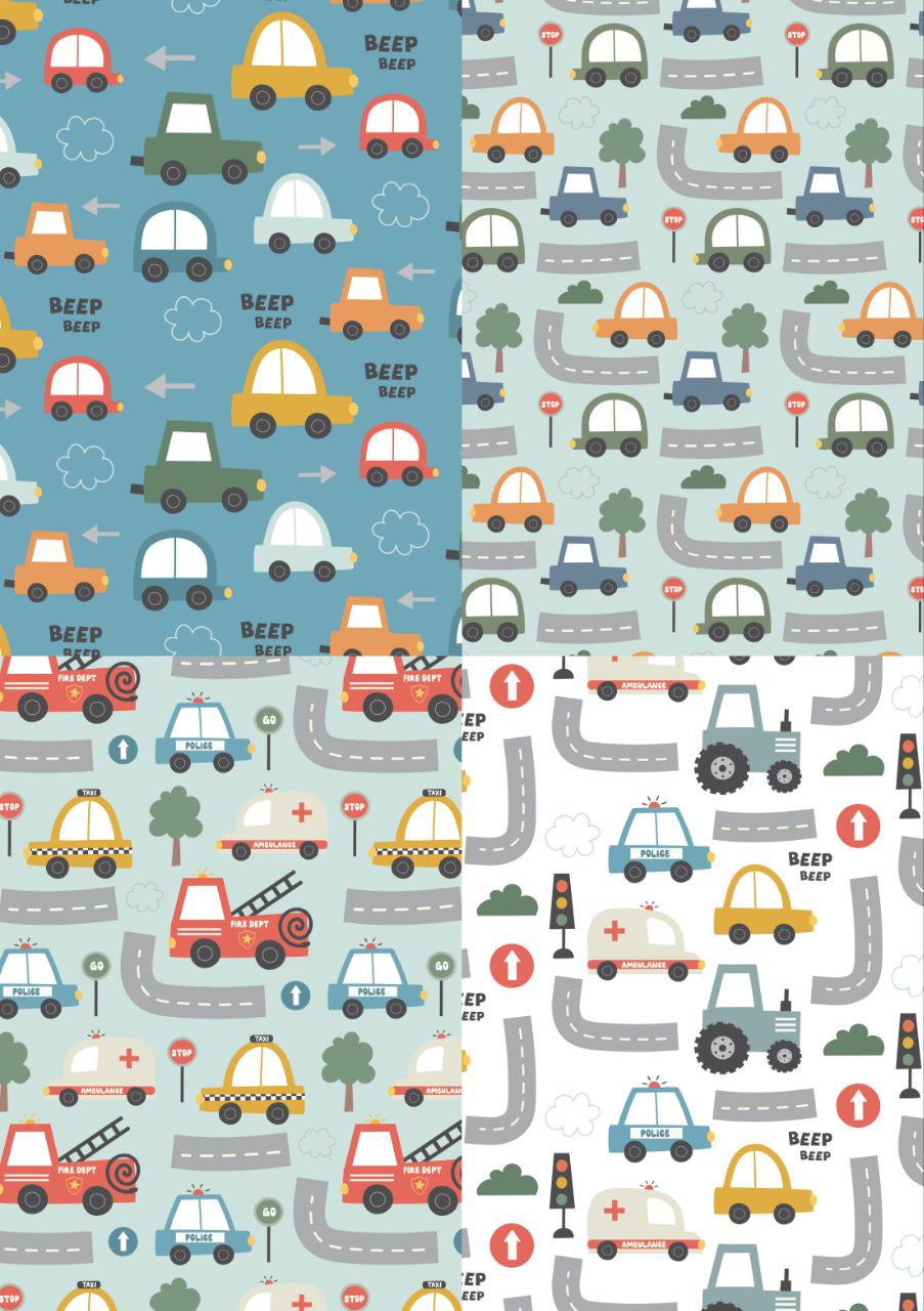 Traffic Cars and Roadways (Decoupage Paper)