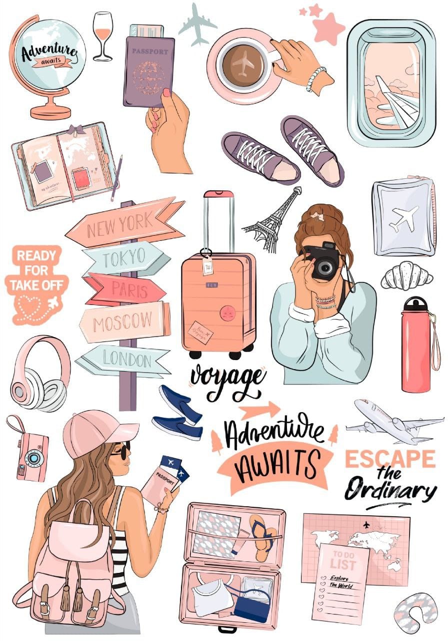 Travel Elements ( Instant Transfer Sheets )