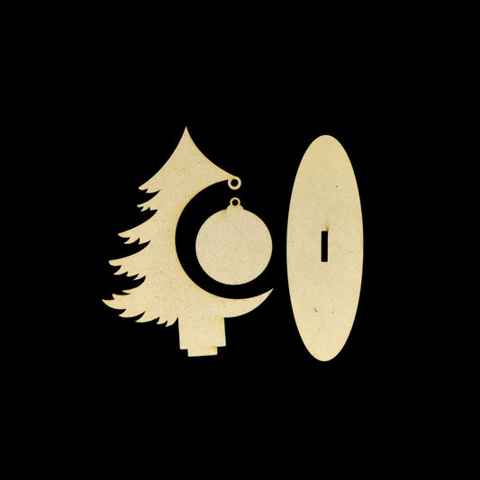 Tree and Bauble (3D DIY Desk Christmas Tree - MDF)