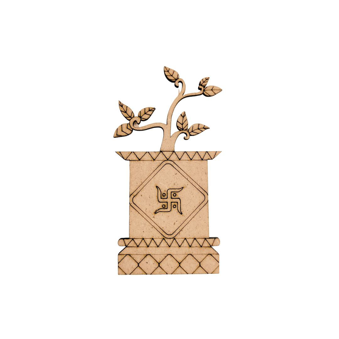 Tulsi Plant ( LaserCut MDF Desi Collection )