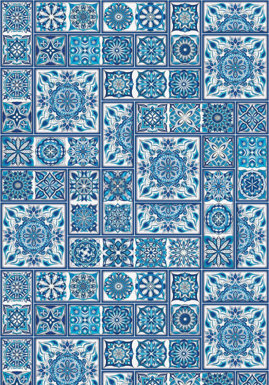 Turquoise Tiles ( Decoupage Papers )