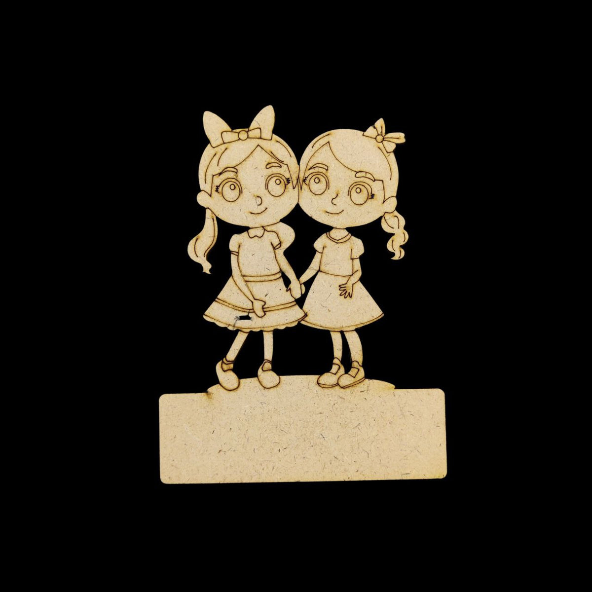 Twin Buddies (MDF Mini Fridge Magnet Name Board) Friendship Day