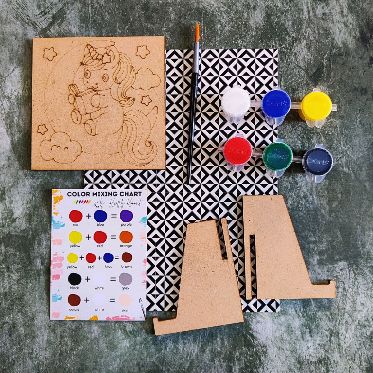 Unicorn - Cloud Stars & Moon (DIY Desk Decor Kit - Premarked MDF)
