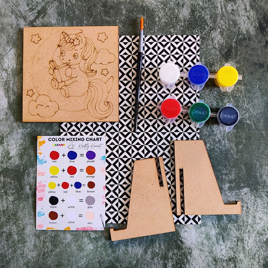 Unicorn - Cloud Stars & Moon (DIY Desk Decor Kit - Premarked MDF)