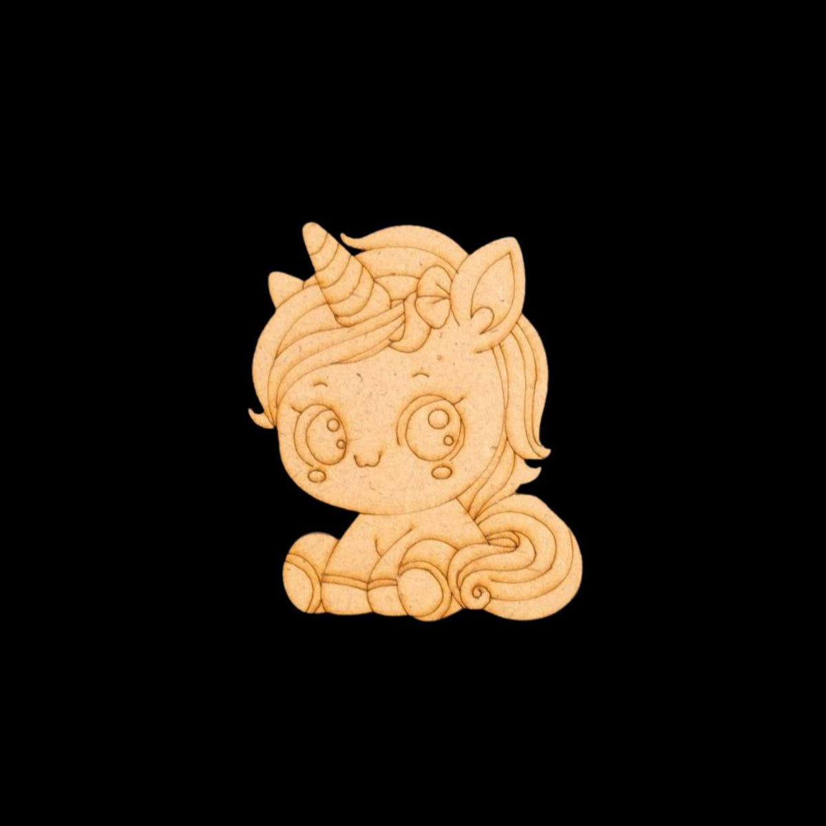 Unicorn Cutie (MDF Lasercut Premarked Colouring Base)