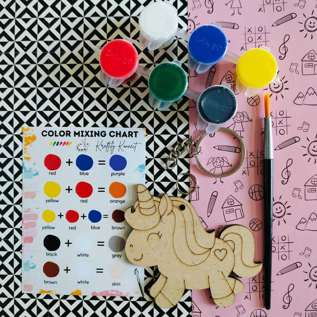 Unicorn (DIY Keychain Kit For Kids - MDF)