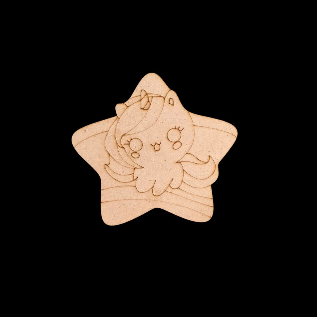 Unicorn Star (MDF Lasercut Premarked Colouring Base)