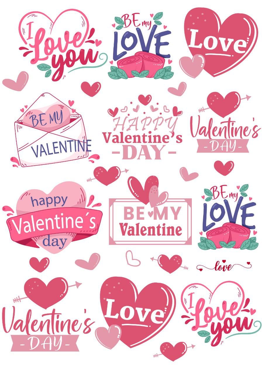 Valentine Quotes ( Instant Transfer Sheets )