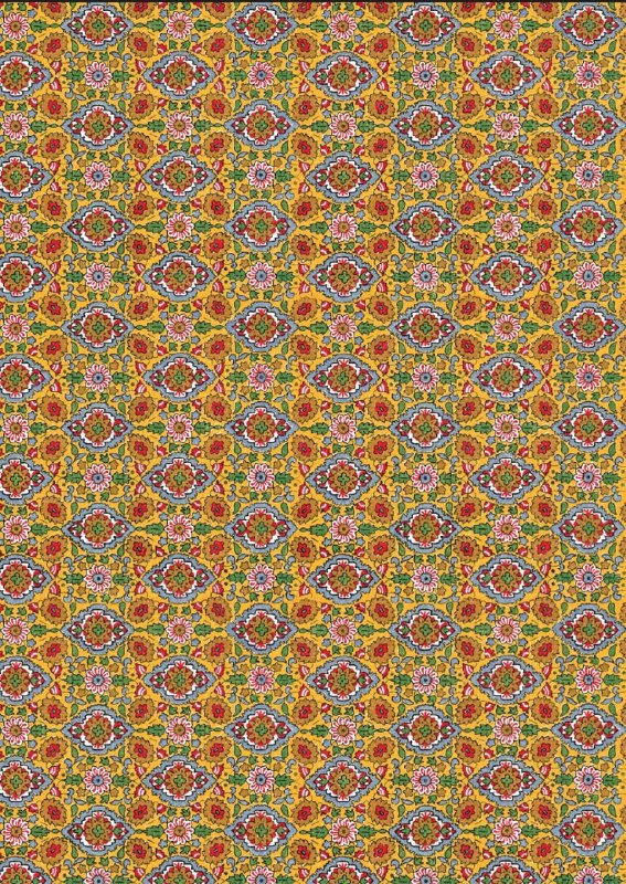 Vintage Mustard - Cotton Textile Print (Decoupage Paper)