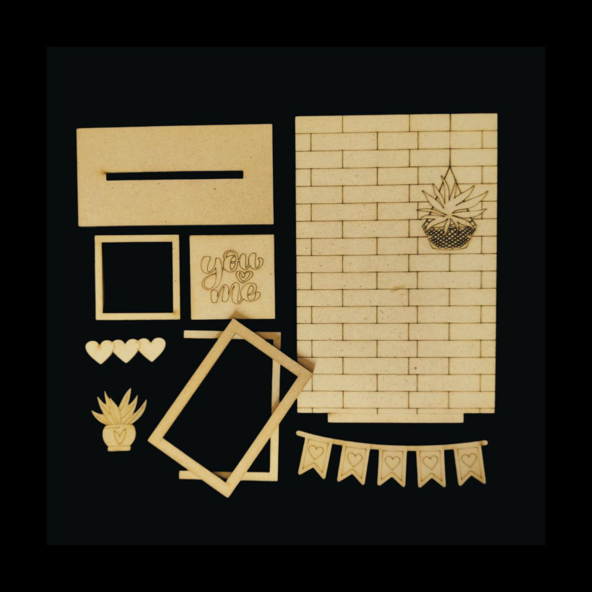 Wall Memories Miniature Stand and Mini Photo Frame ( MDF - Valentine's Collection )