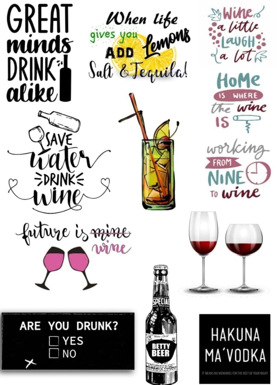 Wine quotes ( Instant Transfer Sheets )