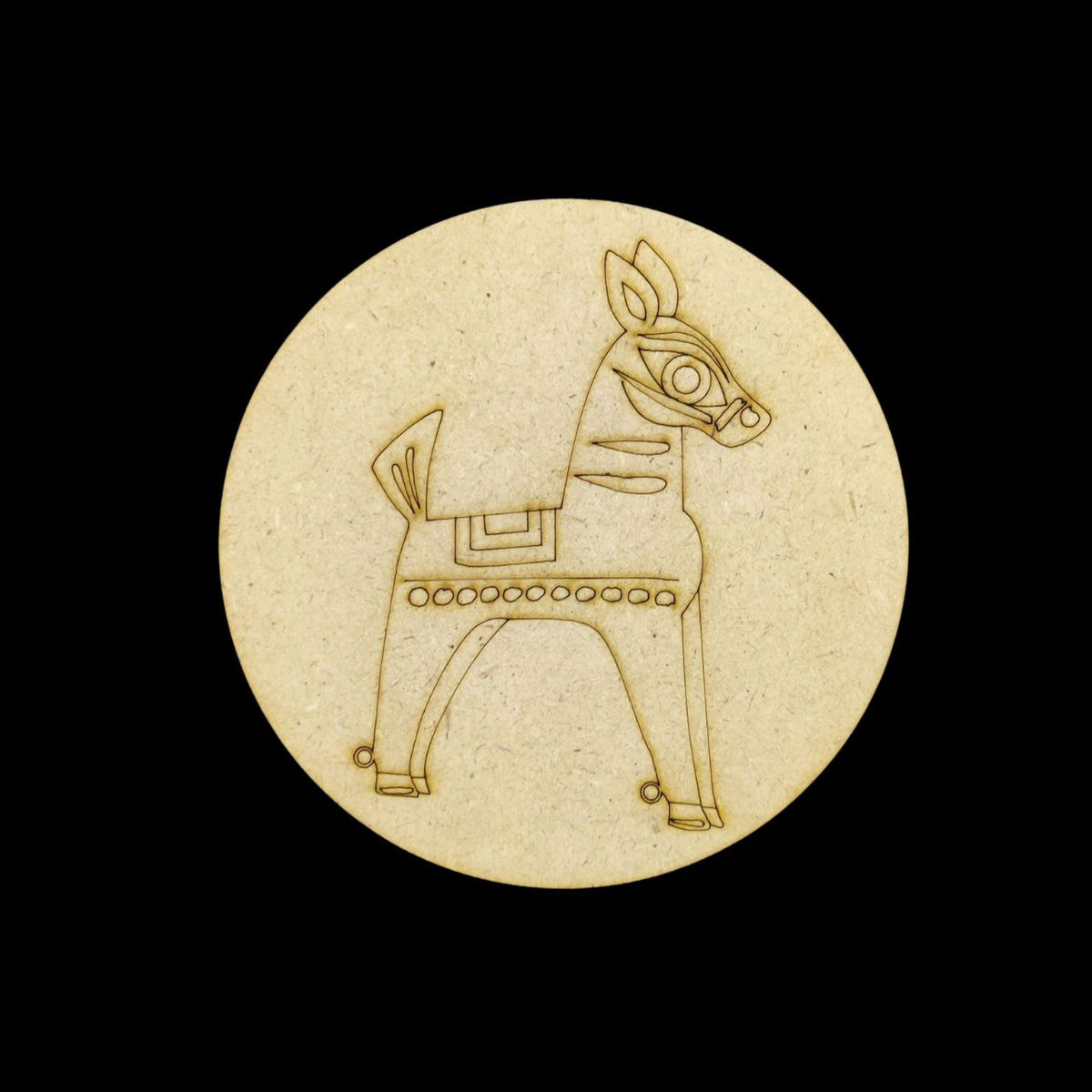 Wooden Horse - Kalighat Art (MDF Premarked Base - Folk Art)