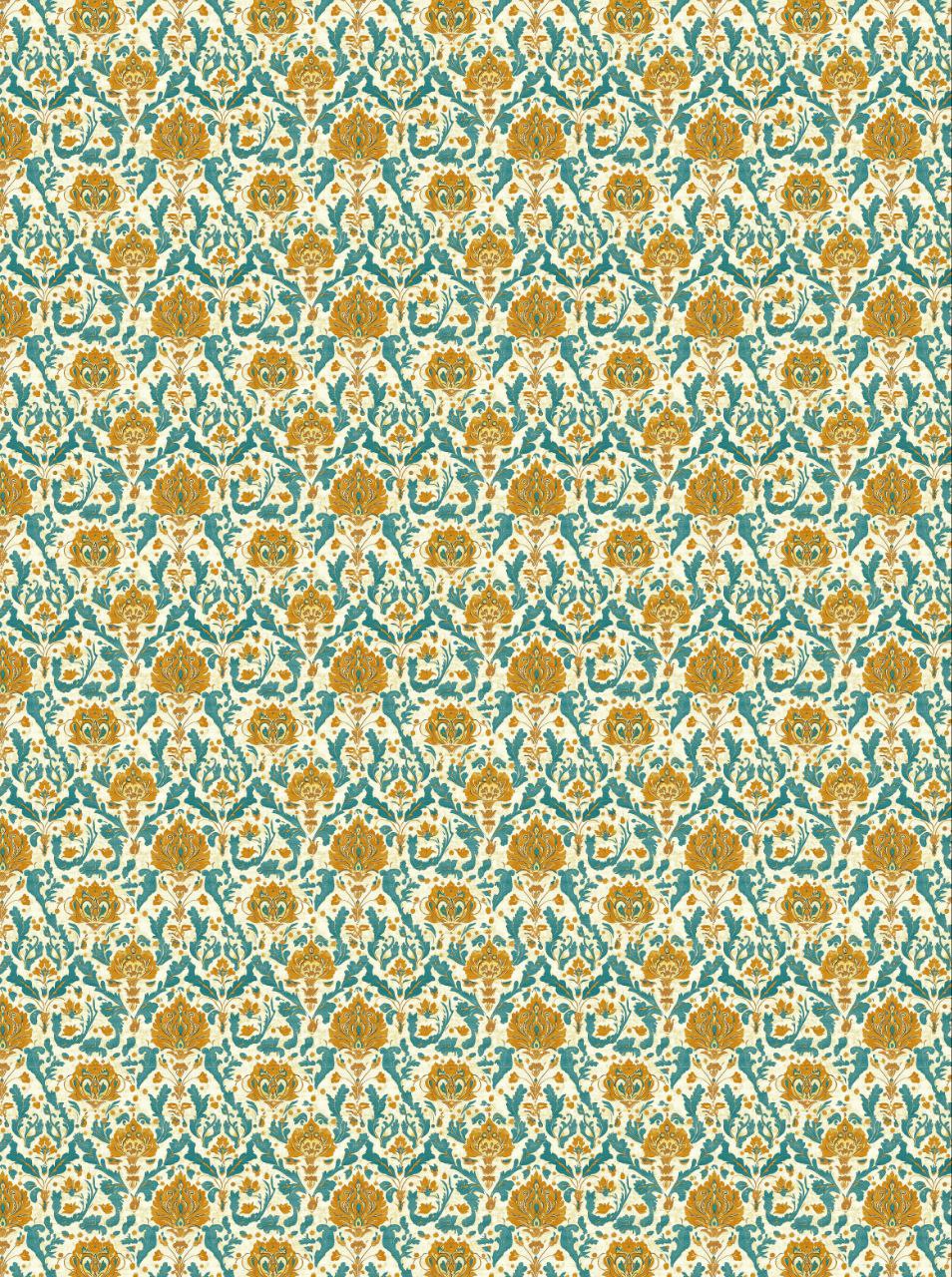 Yellow Blue Green Hue Baroque (Decoupage Sheet)