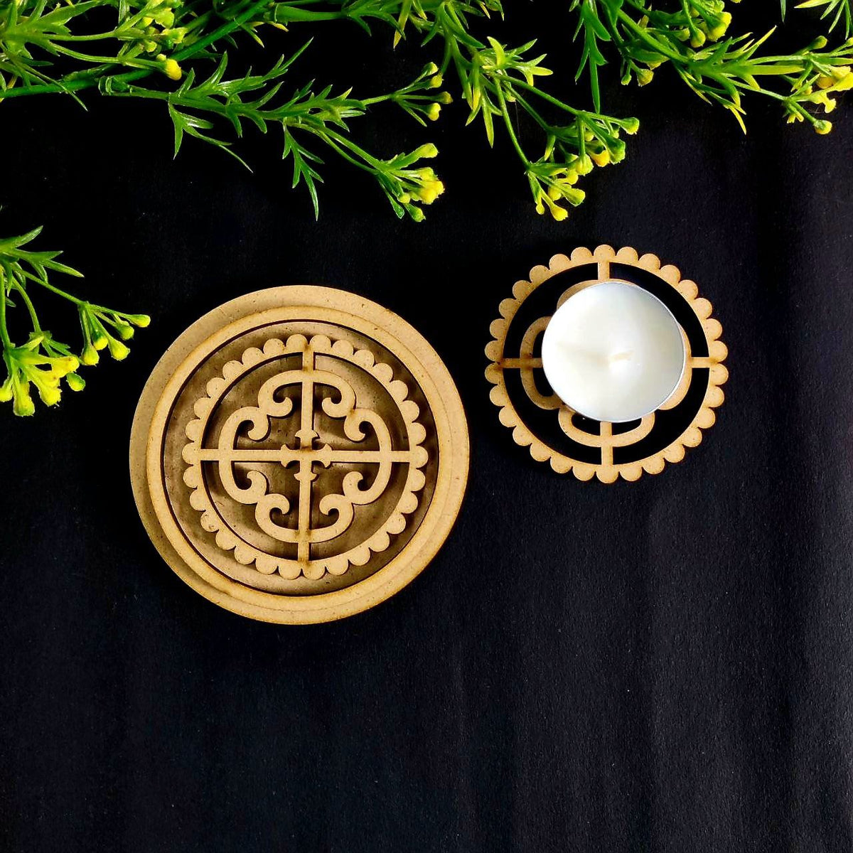 Tealight Holder / Coasters (8MM) - 6 ( MDF Diwali collections )