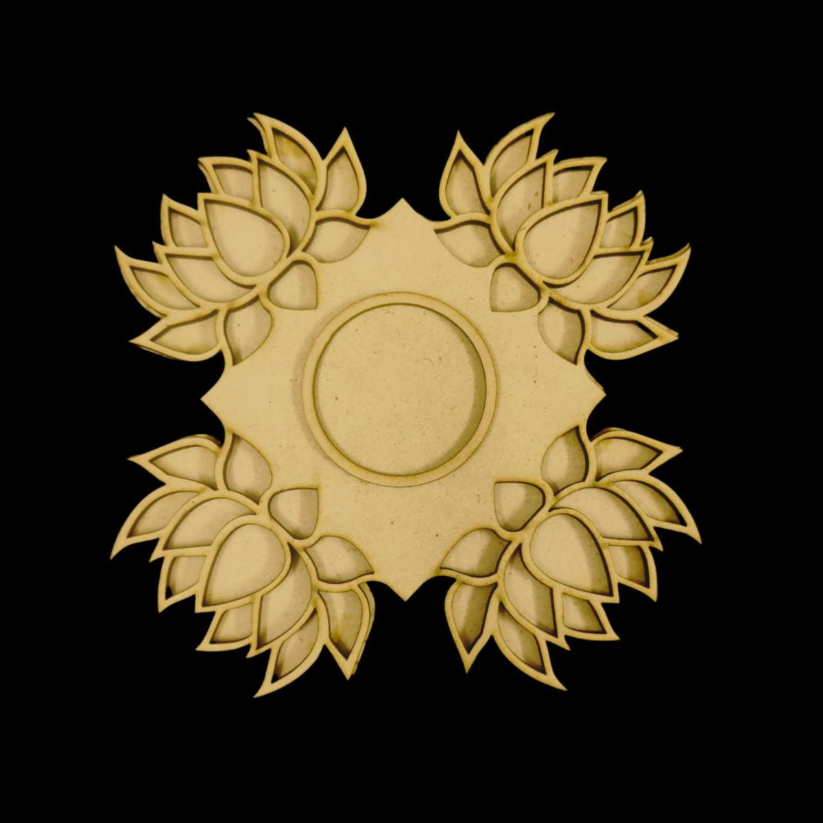 Lotus corners - MDF tealight holder ( Diwali / Festive collection )