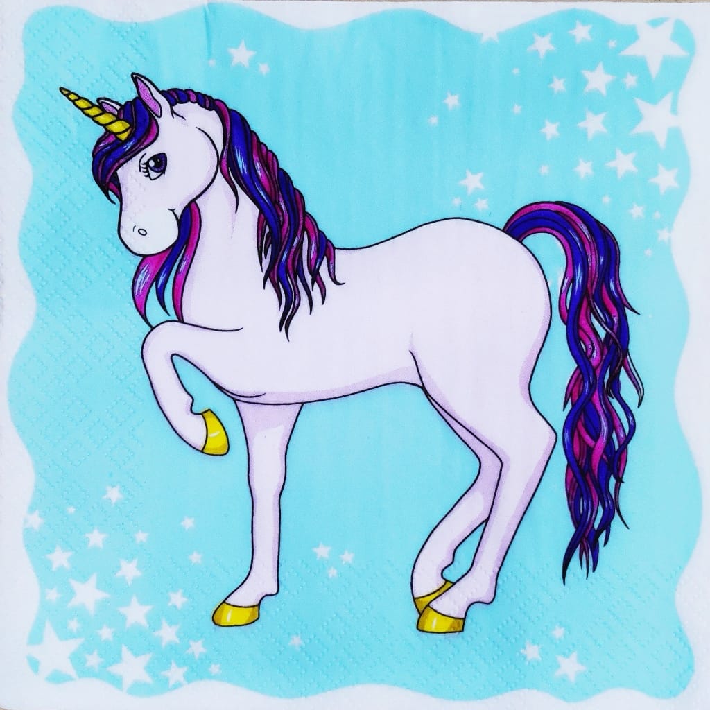 Unicorn (Teal) ( German Napkins Tissues )