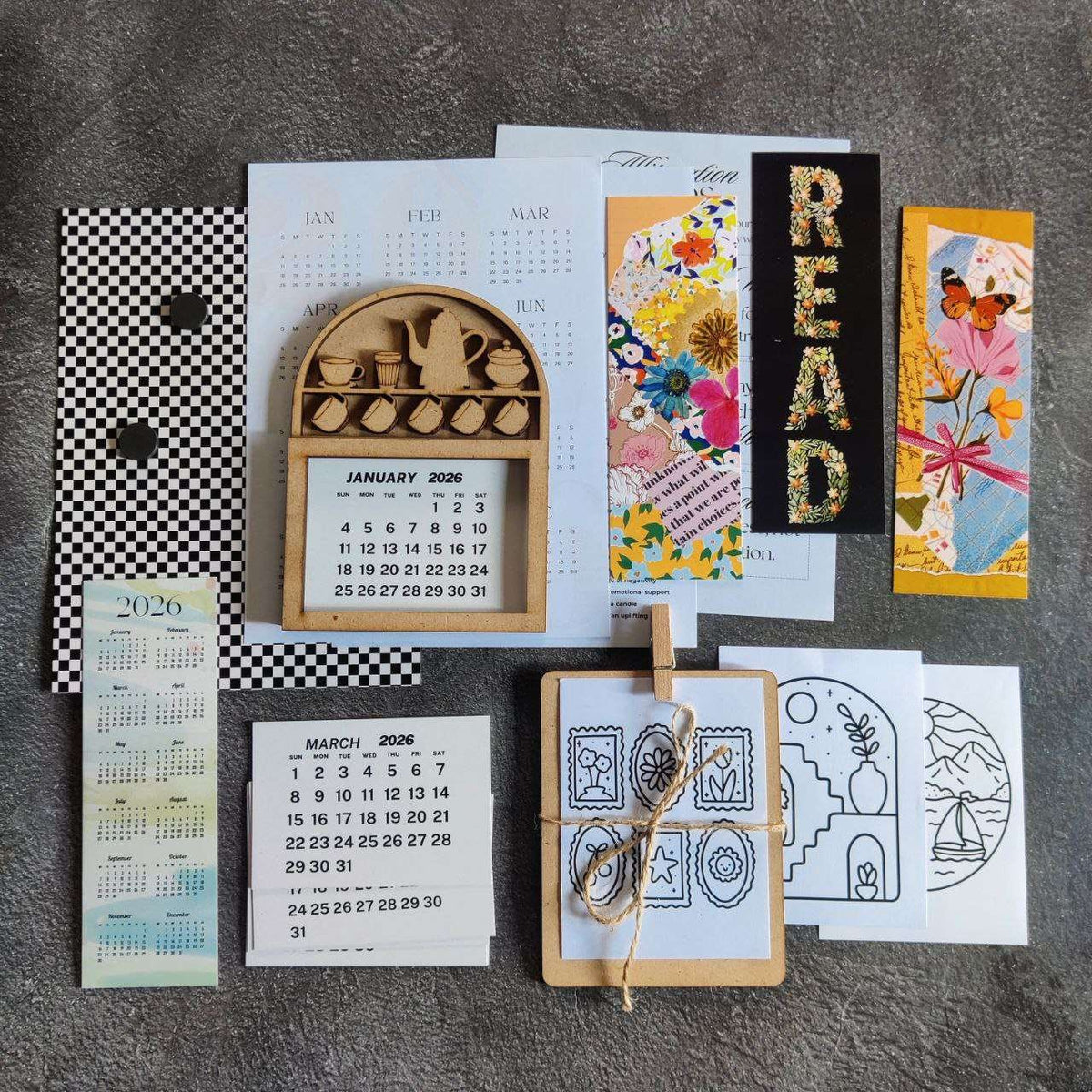 Fridge Magnet Calendar Kit 2026 (Chai/Tea)