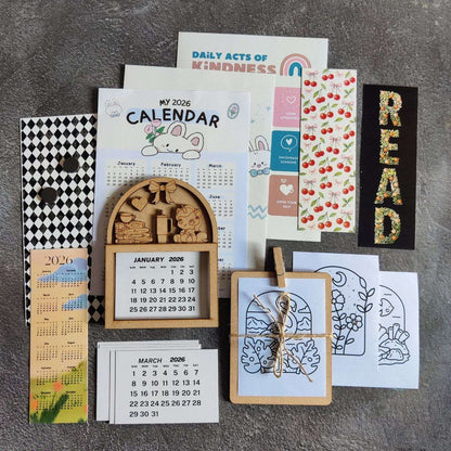 Fridge Magnet Calendar Kit 2026 (Girls)