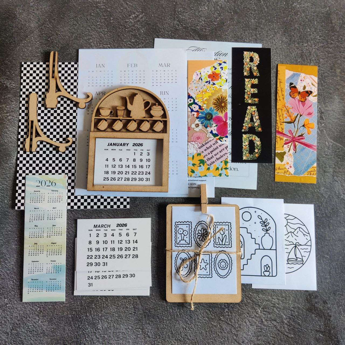 Desk Calendar Kit 2026 (Chai/Tea)