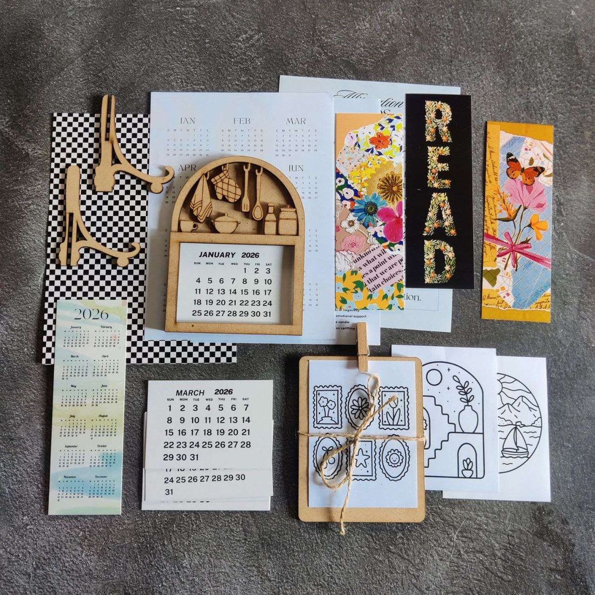 Desk Calendar Kit 2026 (Kitchen)