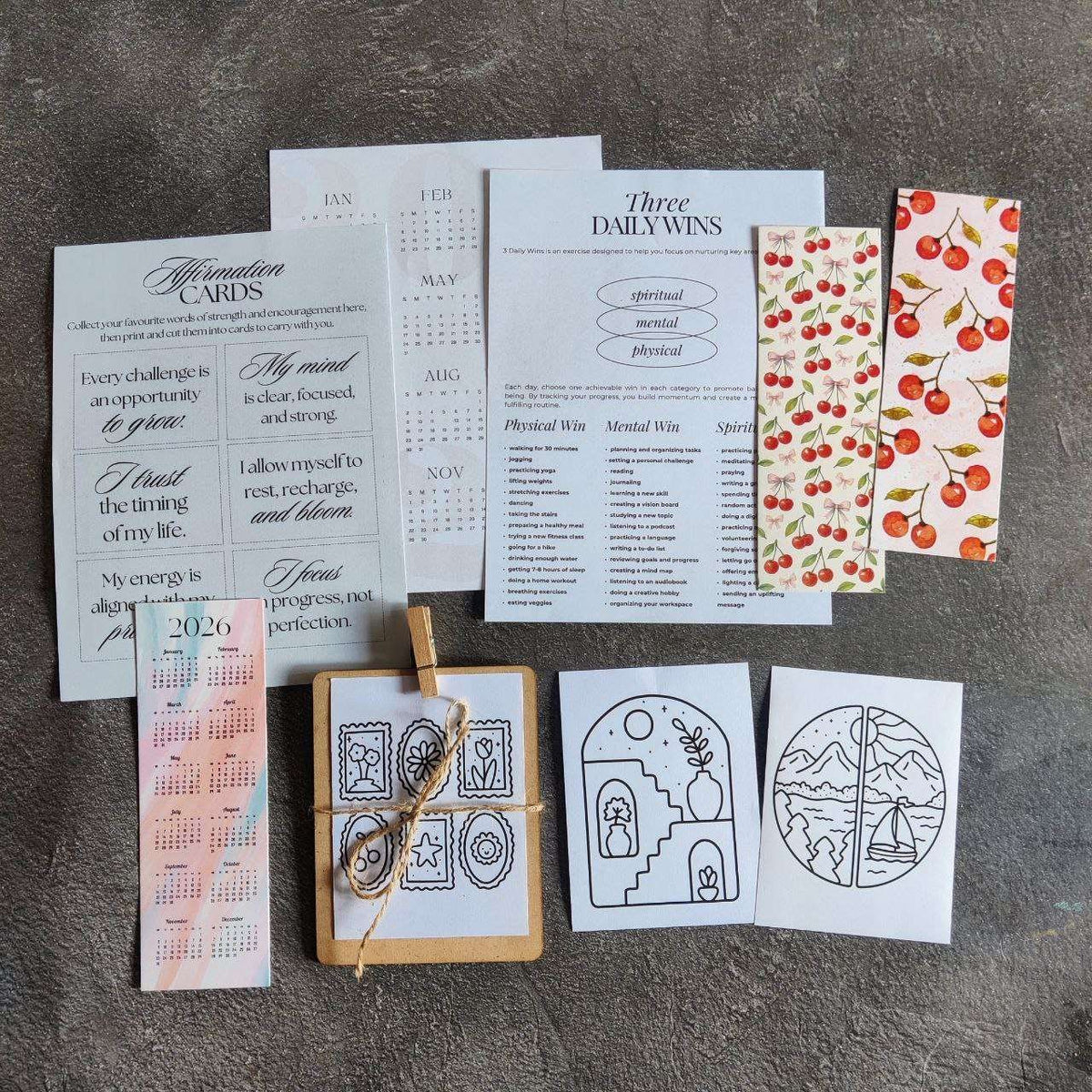 Desk Calendar Kit 2026 (Aesthetic)