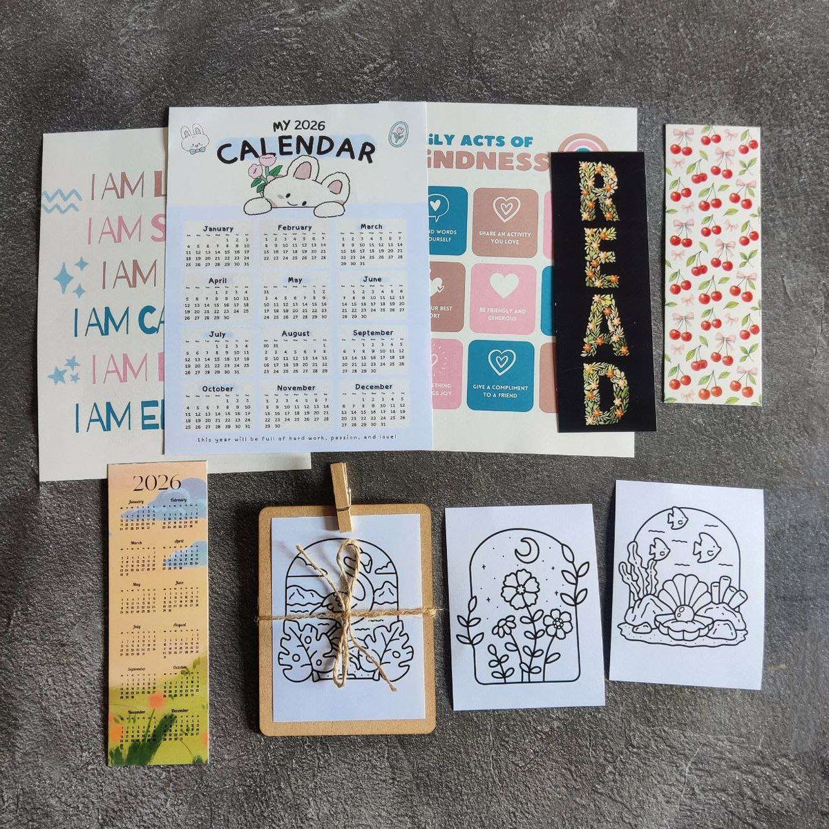 Desk Calendar Kit 2026 (Girls)