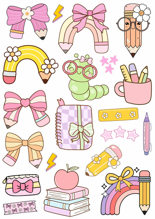 Cute Elements Teacher's Day – Press N Peel Stickers (UV DTF) Size A6