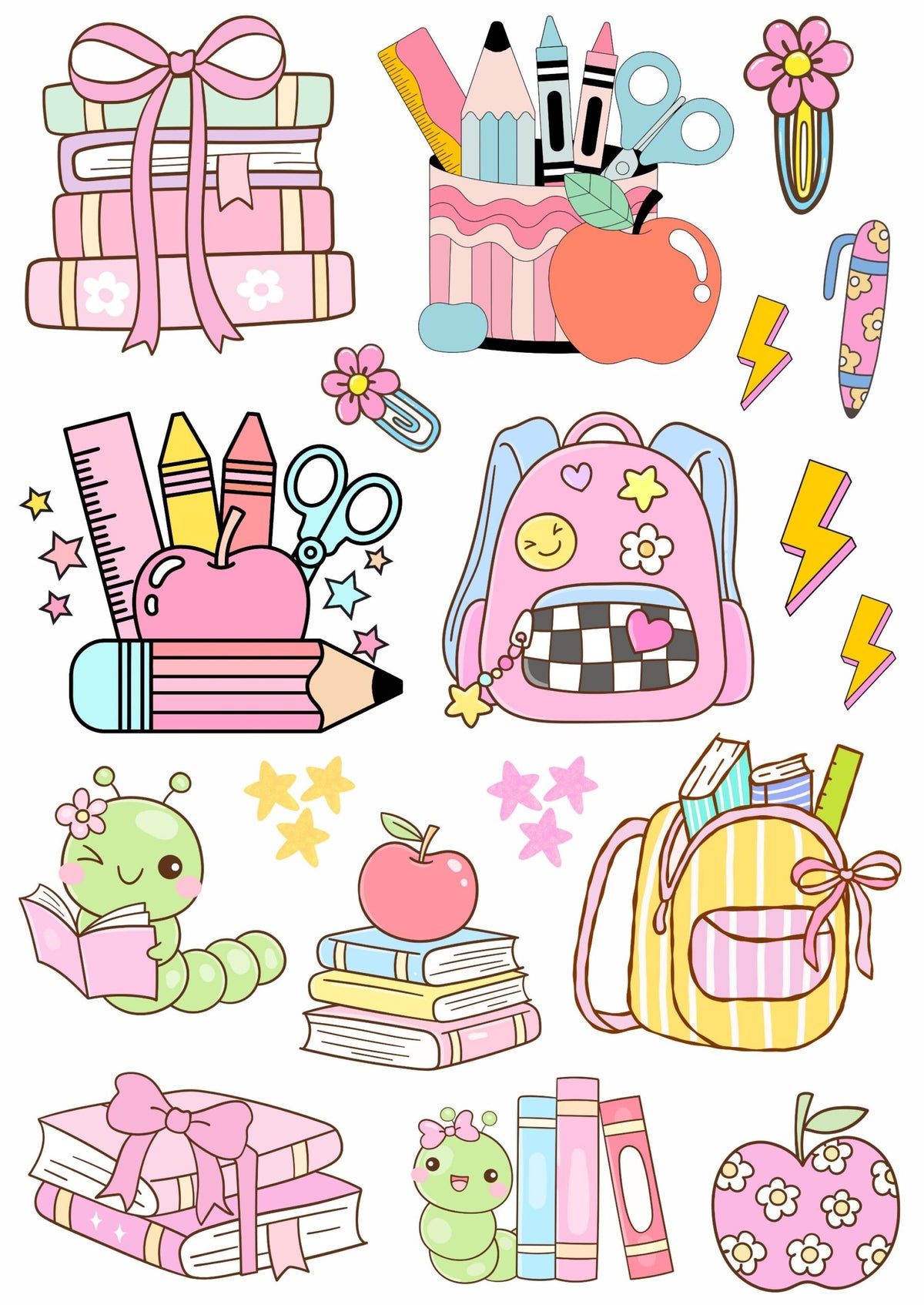 Cute Elements Teacher's Day – Press N Peel Stickers (UV DTF) Size A6