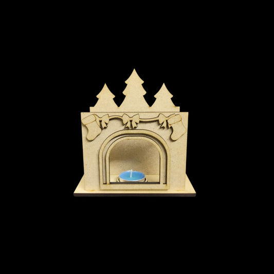 3D Fireplace (DIY Christmas Tealight Holder - MDF)