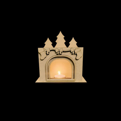 3D Fireplace (DIY Christmas Tealight Holder - MDF)